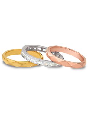 Tricolor - Sterlingsilber Ewigkeits Ring Set