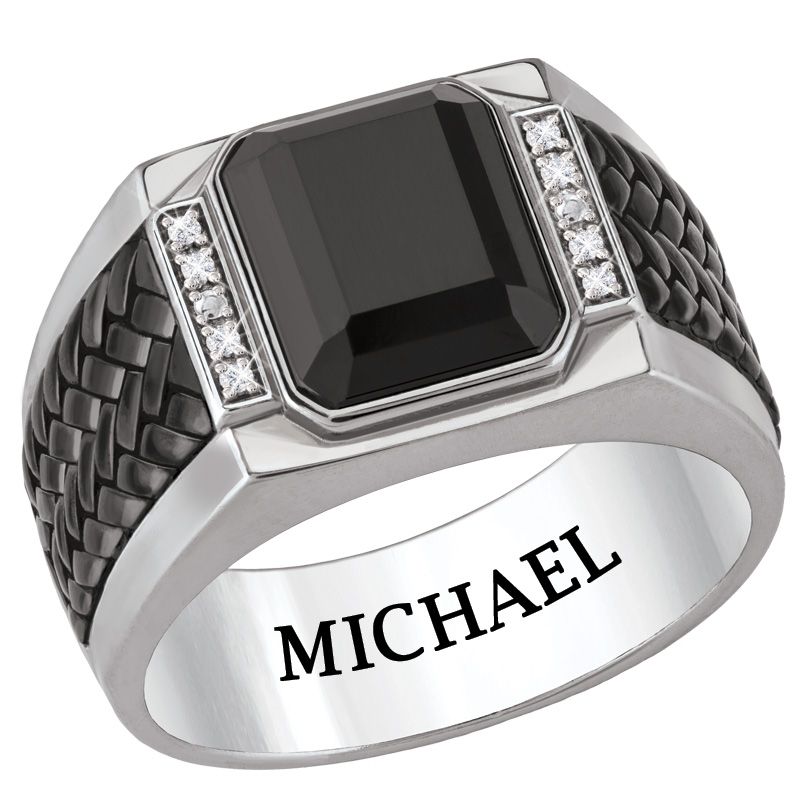 Impulso - Personalisierter Onyx Diamant Herren Ring