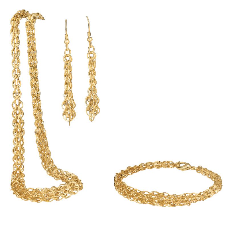 Golden Glamour - Kette, Ohrring & Armband Set