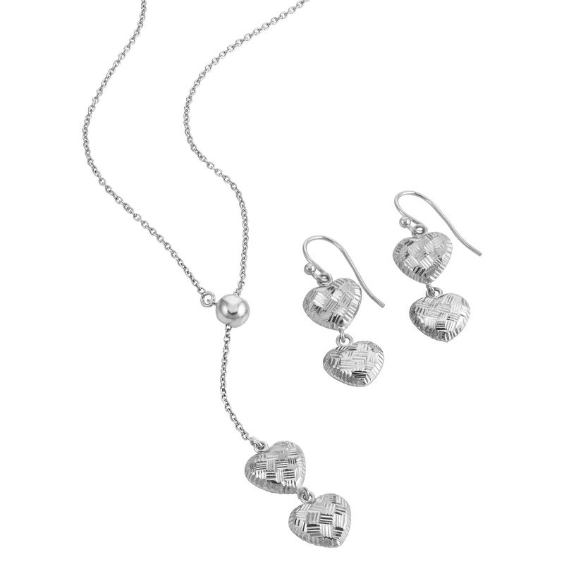 Verführerische Herzen - Sterlingsilber Kette und Ohrhänger Set