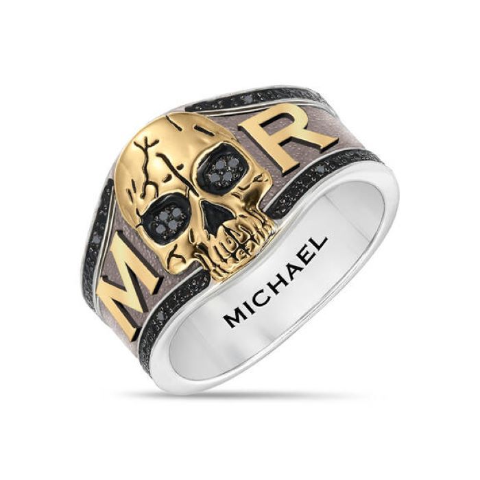 Moro - Personalisierter Diamant Totenkopf Ring